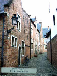 Groot begijnhof Leuven, Sint-Jan de-Doperkerk, volledig gerestaureerde historische wijk.